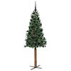 vidaXL Slim Christmas Tree Green 180 cm PVC and Solid Pine wood