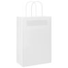vidaXL Paper Bags 50 pcs with Handles White 21x11x31 cm