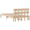 vidaXL Bed Frame with Headboard Brown 140 x 190 cm Solid Pine wood