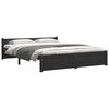 vidaXL Bed Frame without Mattress Black Solid Wood 140x190 cm