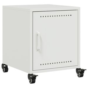 vidaXL Bedside Cabinet White 36x39x43.5 cm Steel