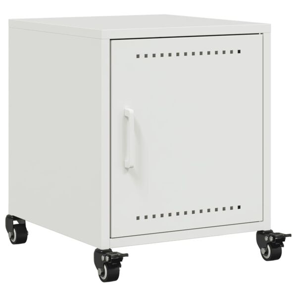 vidaXL Bedside Cabinet White 36x39x43.5 cm Steel