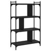 vidaXL Bookcase 4-Tier Black 76x32x123 cm Engineered Wood