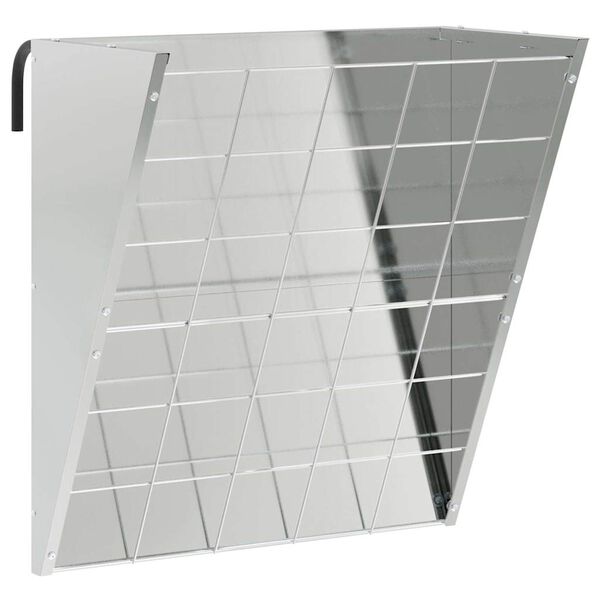 vidaXL Hanging Hay Feeder Silver 61 x 33 x 66 cm Galvanised Steel