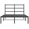 vidaXL Metal Bed Frame without Mattress with Headboard Black 120x190cm
