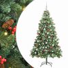vidaXL Artificial Christmas Tree 300 LEDs Warm White PVC and Metal