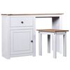 vidaXL 2 Piece Dressing Table Set White Solid Pine Wood Panama Range