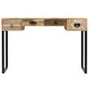vidaXL Desk Solid Mango Wood and Real Leather 117x50x76 cm