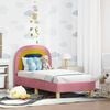 vidaXL Toddler Bed Frame with Headboard Pink 70 x 140 cm Velvet