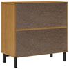 vidaXL Sideboard with Glass Door FLAM 80x40x80 cm Solid Wood Pine