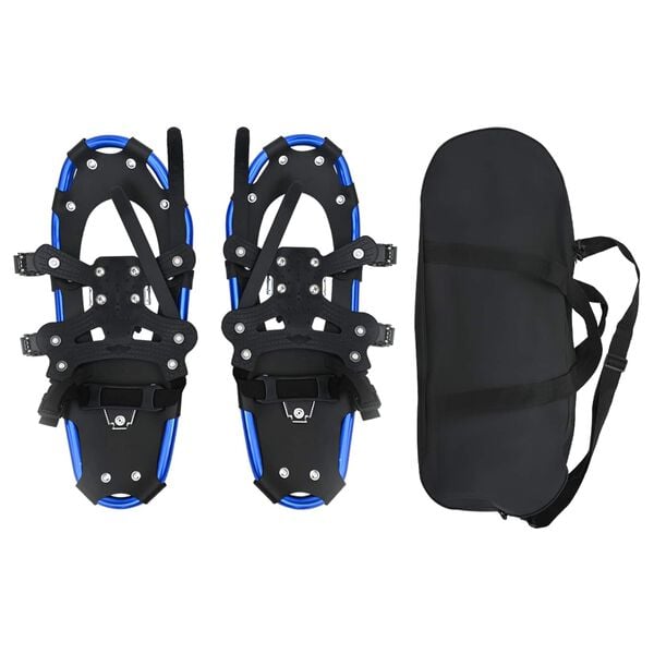 vidaXL 3 in 1 Snowshoes Blue and Black 21 inches Aluminum and HDPE