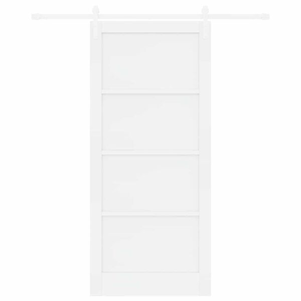 vidaXL Sliding Door White 93 x 211 cm Solid Pine Wood