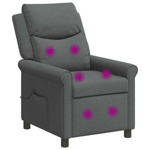 vidaXL Recliner Massage Chair Dark Grey 69 x 93 x 102 cm Fabric
