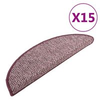vidaXL Carpet Stair Treads 15 pcs Purple 65x21x4 cm
