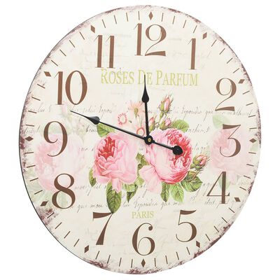 vidaXL Vintage Wall Clock Flower 60 cm