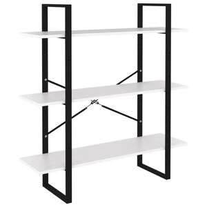 vidaXL Book Cabinet | White | Engineered wood, metal frame | 100 x 30 x 105 cm