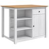 vidaXL Kitchen Island Set 2 pcs PANAMA White and Honey Wax Solid-Pine