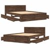 vidaXL Bed Frame with Headboard without Mattress Brown Oak 120x200 cm