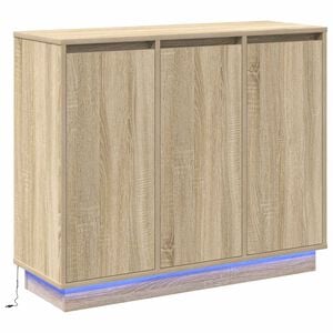 vidaXL LED Sideboard Sonoma Oak 90 x 32 x 75 cm Engineered Wood