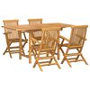 vidaXL Garden Dining Set 5 pcs Brown 160 x 80 x 75 cm Solid Teak Wood