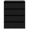 vidaXL Drawer Cabinet Black 60 x 41 x 76 cm Engineered Wood