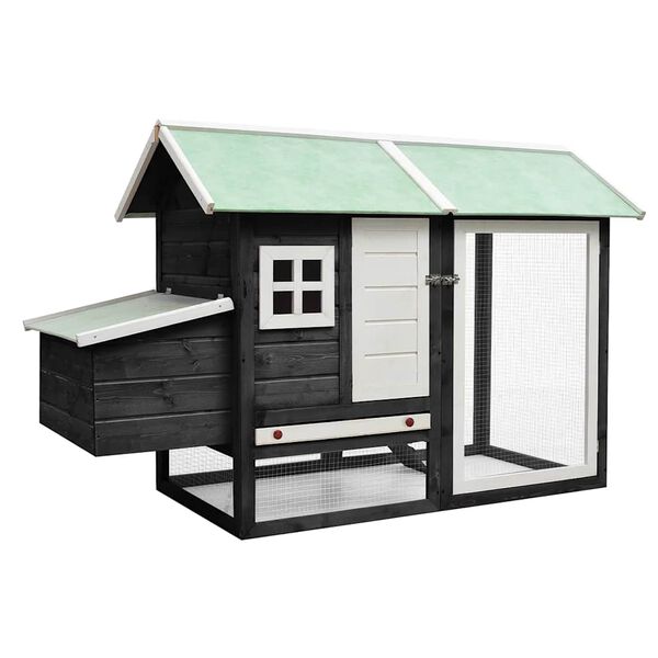 vidaXL Chicken Cage Grey 170x81x110 cm Solid Pine & Fir Wood
