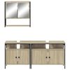 vidaXL 3 Piece Bathroom Furniture Set Sonoma Oak Engineered Wood