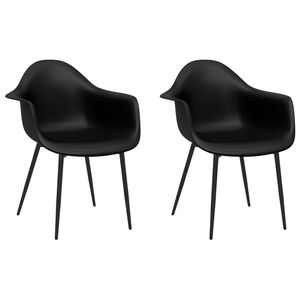 vidaXL Dining Chair | Set of 2 | Black | Polypropylene | Standard | Durable