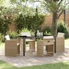 vidaXL Garden Dining Set 5 pcs Beige Poly Rattan