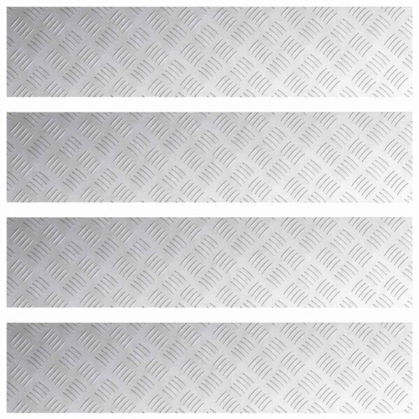 vidaXL Stair Tread Rectangular 4 pcs Silver 90 x 20 cm Aluminium