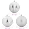 vidaXL Christmas Bauble Set 4 pcs Silver Plastic