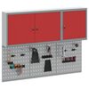vidaXL Tool Cabinet and Pegboard Set 5 pcs Red 150 x 20 x 115 cm Steel