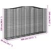 vidaXL Arched Gabion Baskets 7 pcs 400x50x220/240 cm Galvanised Iron