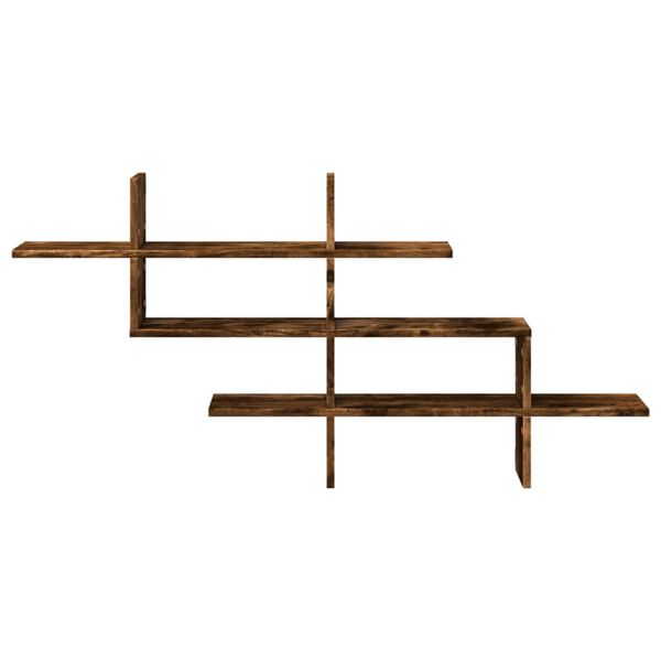 vidaXL Wall Shelf Smoked Oak 124.5x18x60.5 cm Engineered Wood