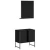 vidaXL 2 Piece Bathroom Cabinet Set Black Engineered Wood