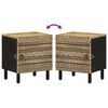 vidaXL Bed Cabinet Black 40x33.5x46 cm Solid Rough Wood Mango