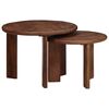 vidaXL Nesting Coffee Tables 2 pcs Dark Brown Solid Mango Wood