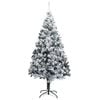 vidaXL Artificial Christmas Tree with Flocked Snow Green 210 cm PVC