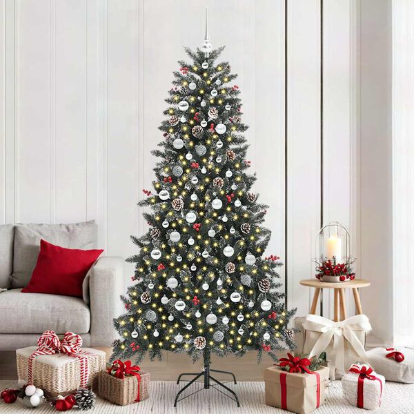 vidaXL Artificial Christmas Tree with 300 LEDs with Stand Green 210 cm