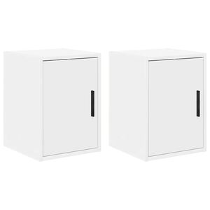 vidaXL Garage Wall Cabinets 2 pcs White Engineered Wood