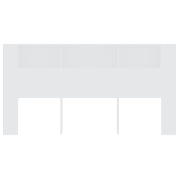 vidaXL Headboard Cabinet White 200x18.5x104.5 cm