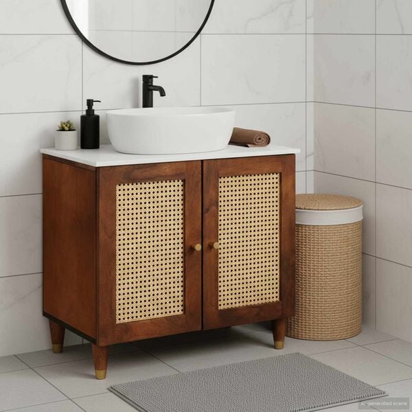 vidaXL Sink cabinet with Shelf Brown 62 x 33 x 58 cm Engineered wood