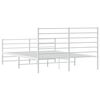 vidaXL Metal Bed Frame without Mattress with Footboard White 120x190cm