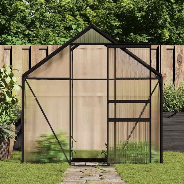 vidaXL Greenhouse Anthracite Aluminium 2.47 m²