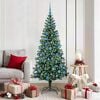 vidaXL Artificial Pre-lit Christmas Tree Green 180 cm PVC