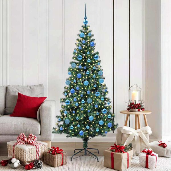 vidaXL Artificial Pre-lit Christmas Tree Green 180 cm PVC