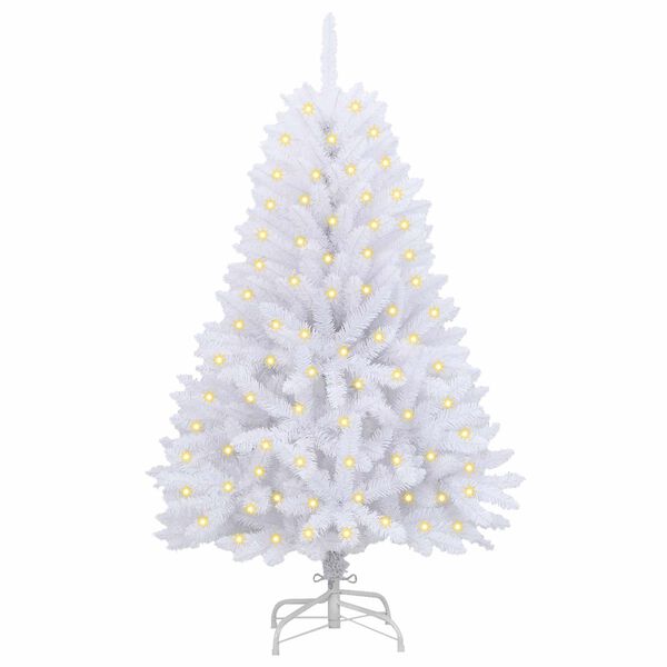 vidaXL Artificial Christmas Tree White 120 cm PVC and Metal