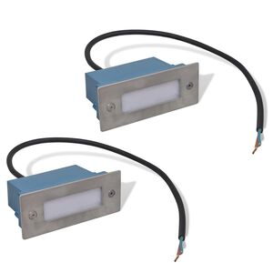 vidaXL 2 LED Recessed Stair Light 44 x 111 x 56 mm
