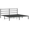 vidaXL Metal Bed Frame without Mattress with Headboard Black 183x213cm