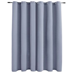 vidaXL Blackout Curtain with Metal Rings Grey 290x245 cm